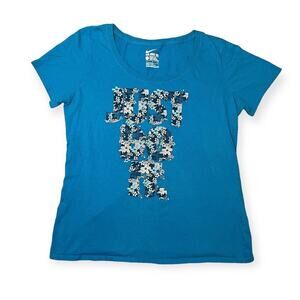 Nike Blue Floral Active Just Do It Athletic Tshirt Youth Girl’s Size Large